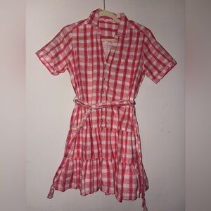 Roller Rabbit Pink and White Checkered Mini Dress